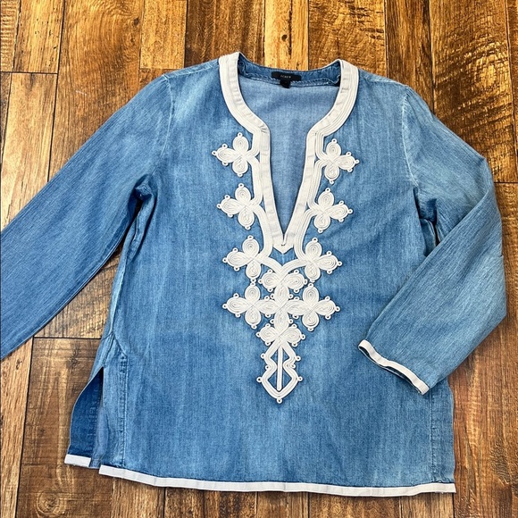 J. Crew denim embellished tunic top 4 - Picture 2 of 8